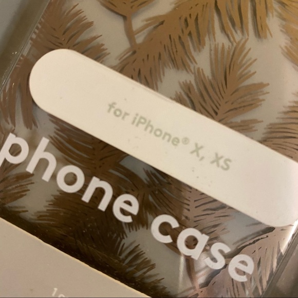 NWT Gold Leaf Print Clear Background iPhone X XS - Picture 5 of 8